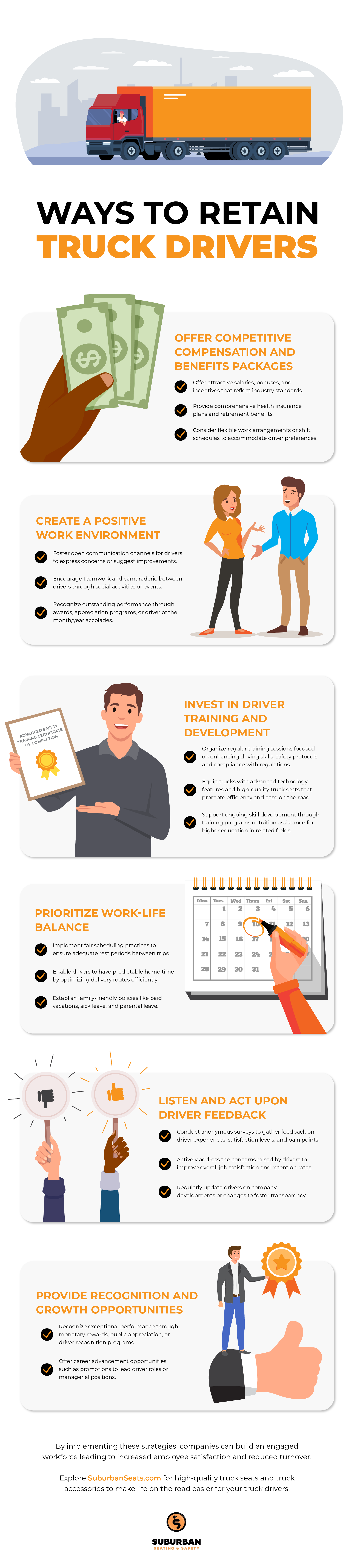 Ways to Retain Truck Drivers Infographic