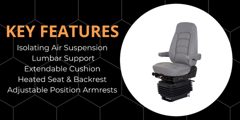 Key Feature Bostrom Wide Ride+Serta® High Back Truck Seat