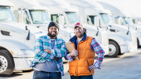 Truck drivers with fleet of semi-trucks