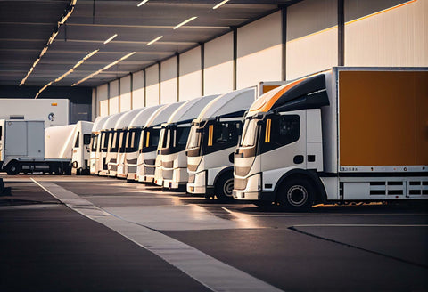 Unloading of a semi truck used for delivery.