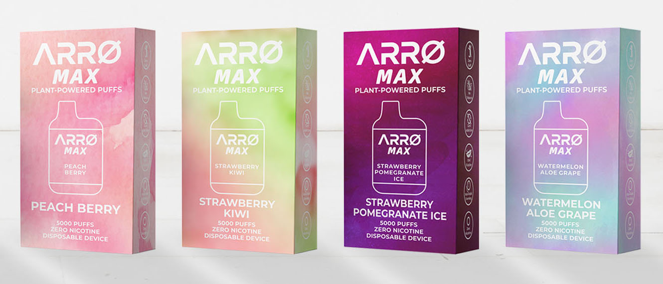 ARRØ Max Vapes in assorted fruit flavors