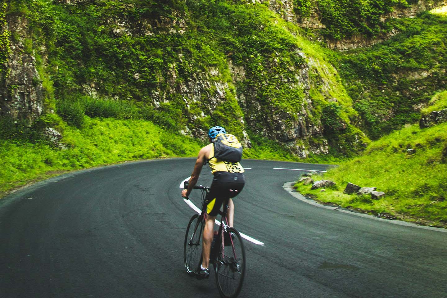 a man riding a mountain bike