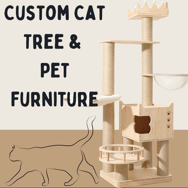 Custom Cat Tree and Pet Furniture | Solid Wood