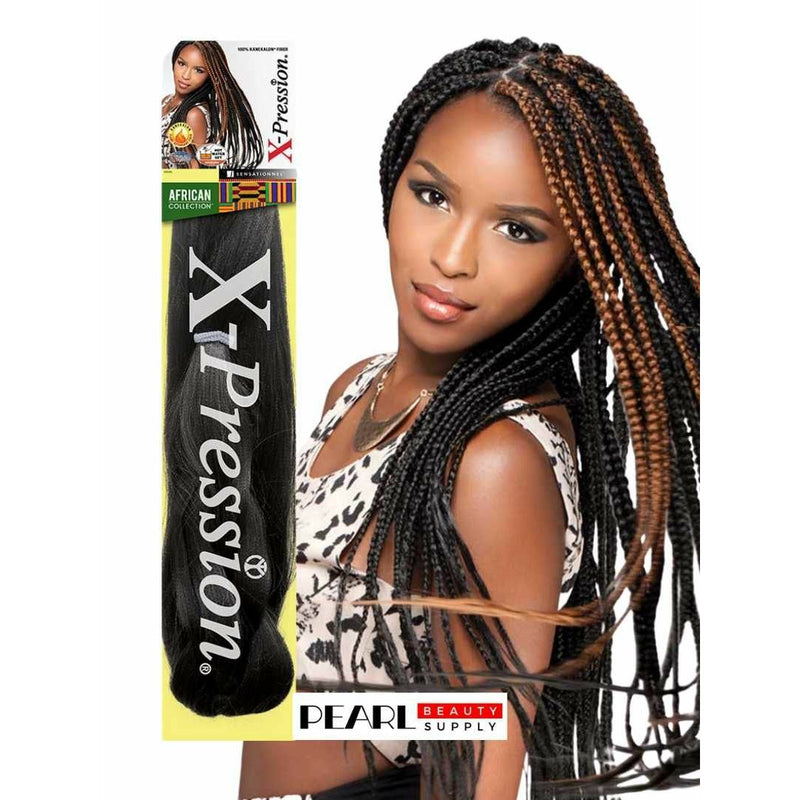 Sensationnel African Collection Jumbo Braid Pre Stretched X Pression Hair 2x 48” 1 Black 