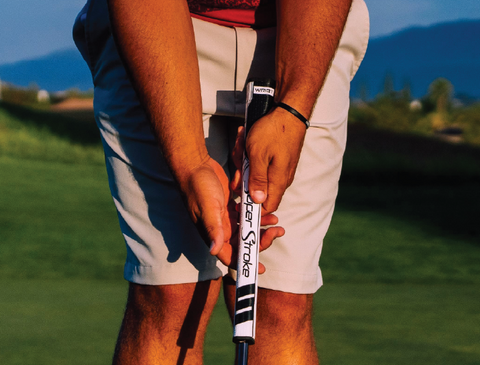 Golfer Putting with a WristLock SuperStroke Putter Grip