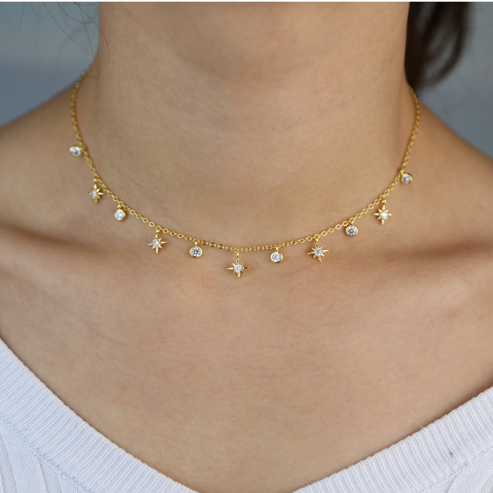 Star Charm Choker Necklace