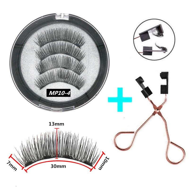 2 Pairs of Magnet Magnetic Eyelashes, Natural Handmade Mink hair, Reusable