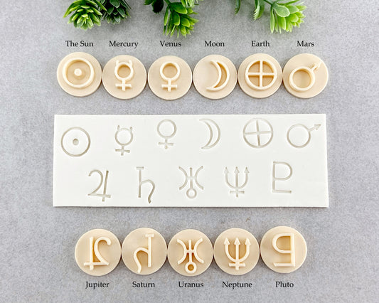 Zodiac Symbols Polymer Clay Stamps Set of 12 – BabylonCutters