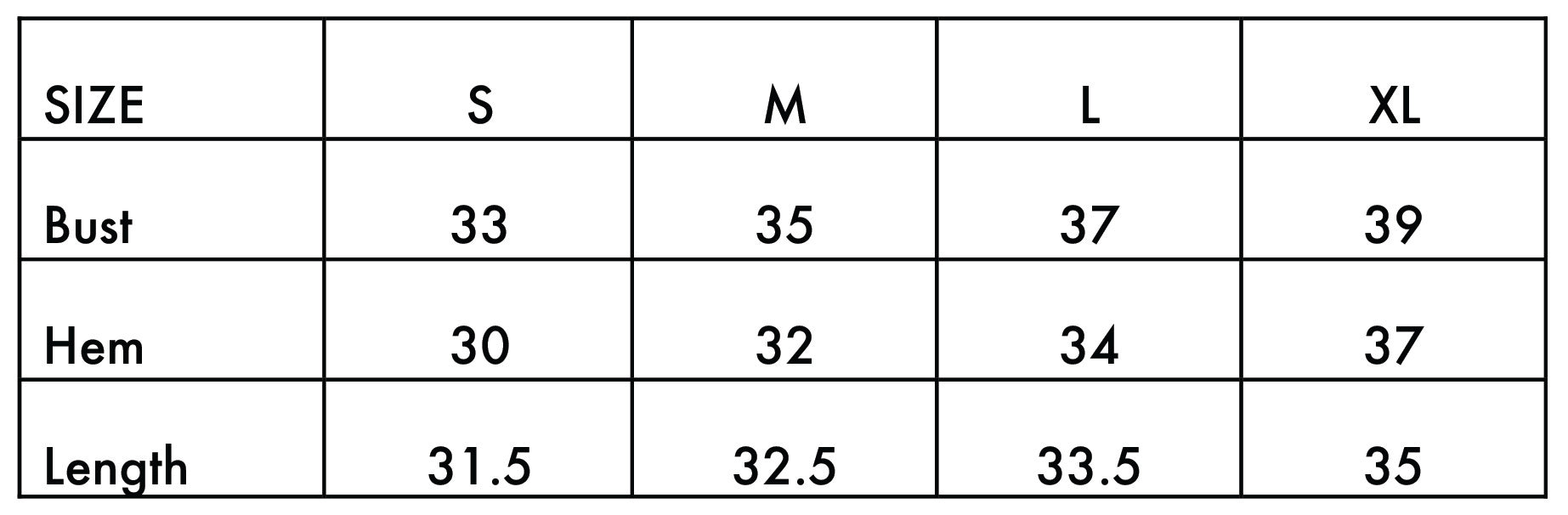 Size Chart Acro