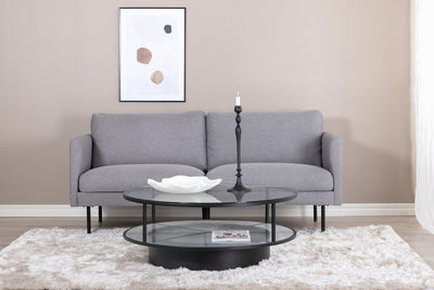 Zath 2-sits soffa- Svart / Steel Grå Fabric Default Title