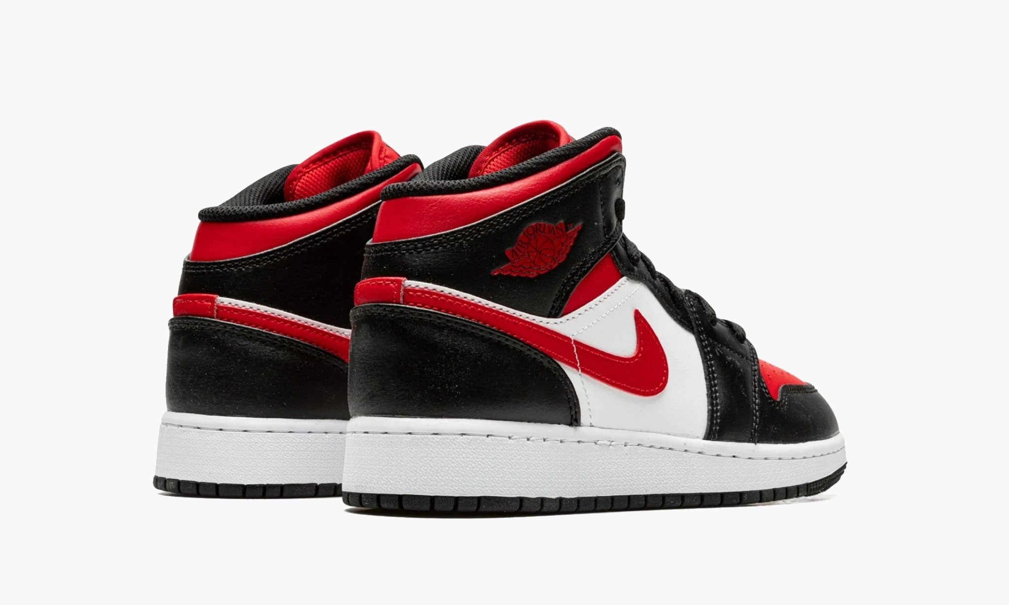 jordan 1 mid black and white red