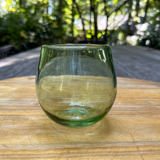 2-Piece Set of Recycled Glass Handblown Carafe and Glass - Cheers