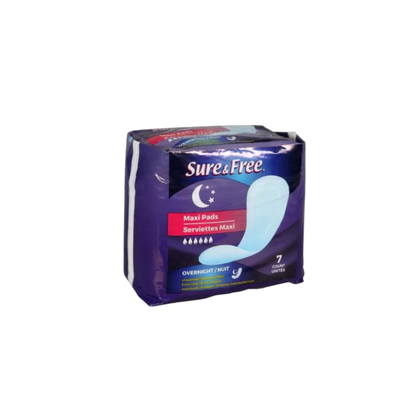 Sure & Free Overnight Maxi Pads, 7 Ct (333187)