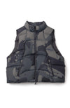 High Collar Down Vest - Brush Camo