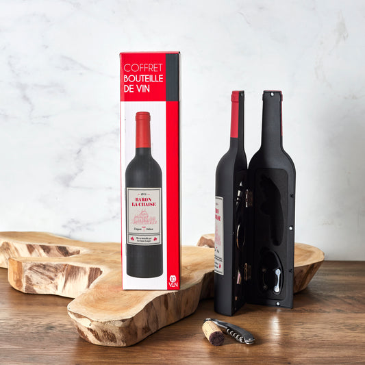 Coffret Cadeau Vin Sommelier Décanteur avec beaucoup d'accessoires pour  bouteille de 0,7 l - 36,4 x 11,3 x 11,3 cm : : Cuisine et Maison