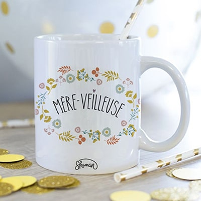 Bol petit déjeuner personnalisable Grand-mère-veilleuse · Idée cadeau  personnalisé pour mamie