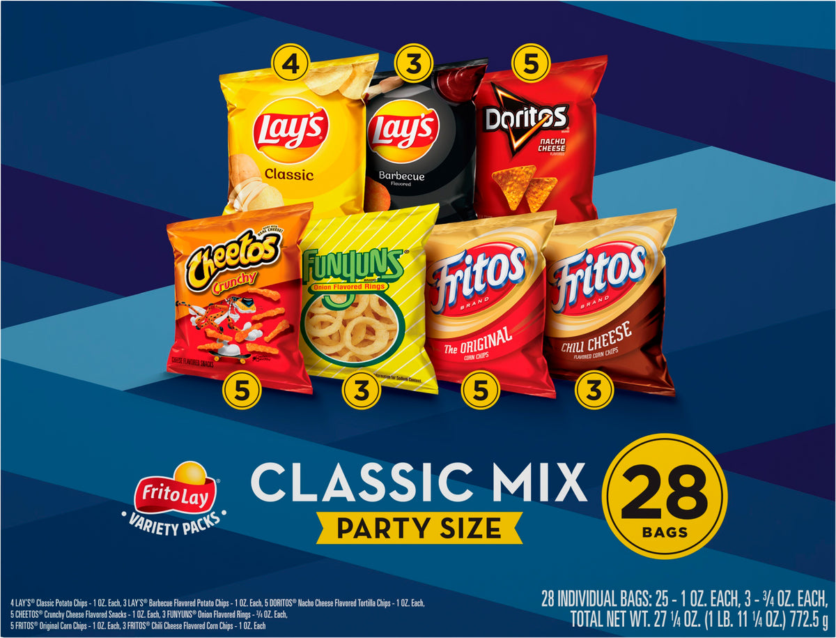 Frito Lay Variety Packs Party Classic Mix Snacks 28 Bag 28 ea Box — Market