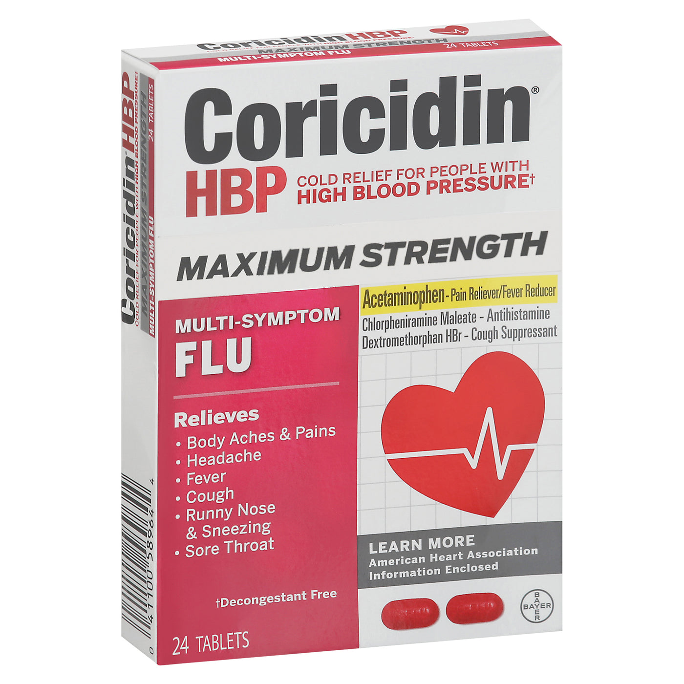 Coricidin Hbp Maximum Strength Multi Symptom Flu 24 Tablets — Gongs Market 1652