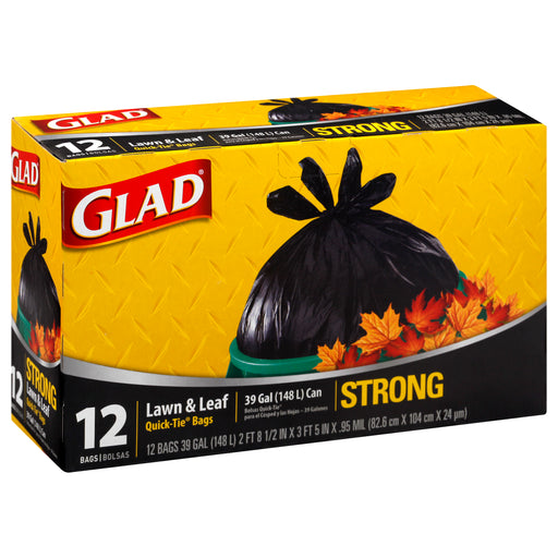 Glad Trash Bags, Quick-Tie, Large, 30 Gallon - 40 bags