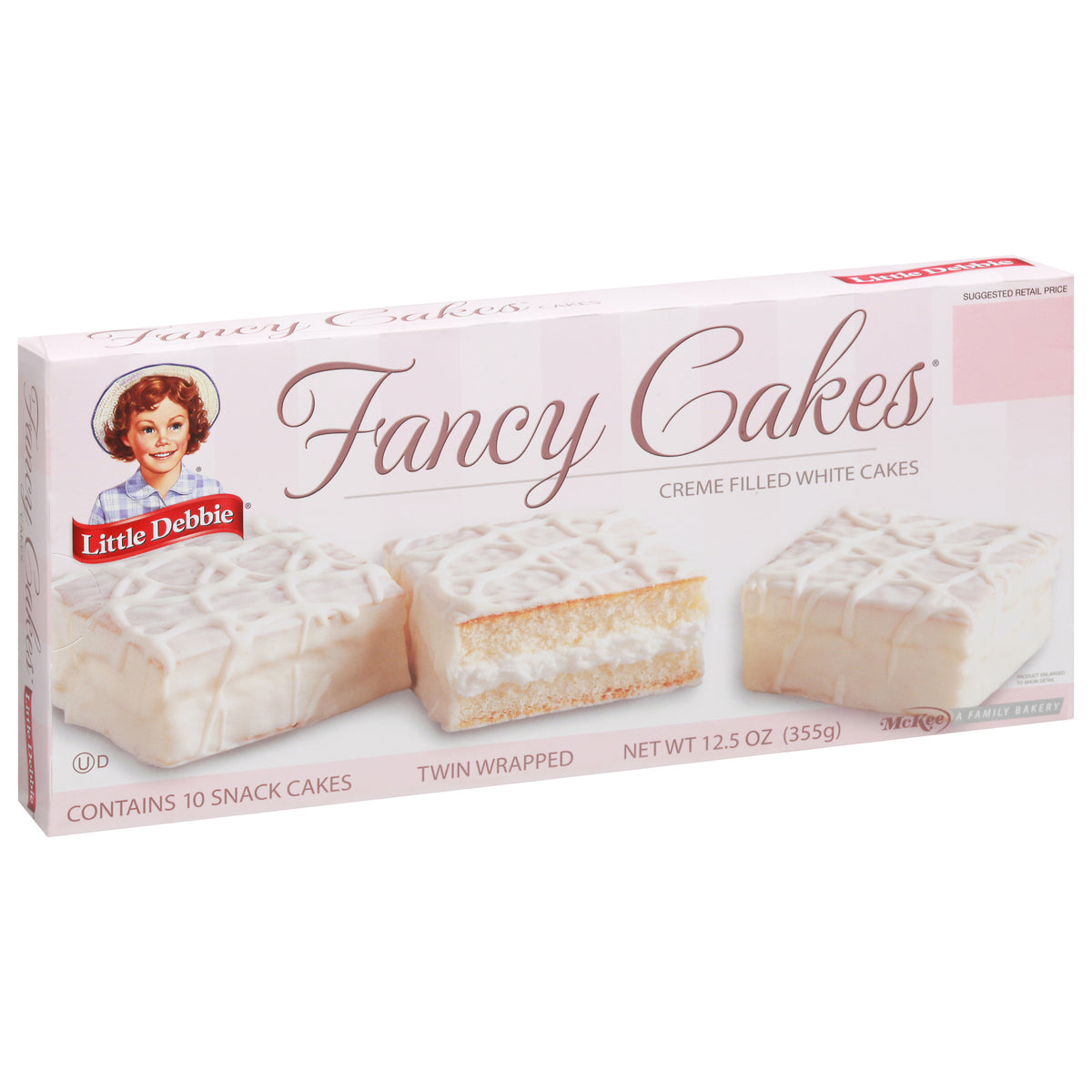 Little Debbie Fancy Cakes Creme Filled White Cakes 10 Snack Cakes ...