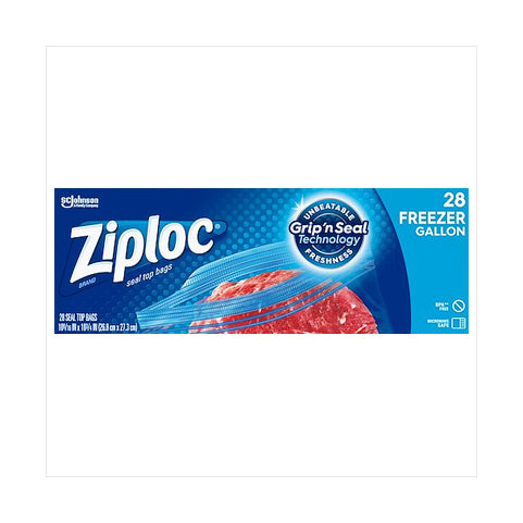 Ziploc Freezer Pint Bag, Grip 'n Seal Technology, Reusable, 20