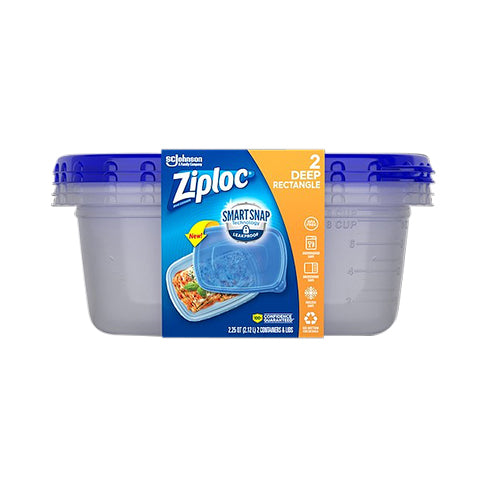 Ziploc 1.5 Pt. Clear Square Food Storage Container with Lids (4