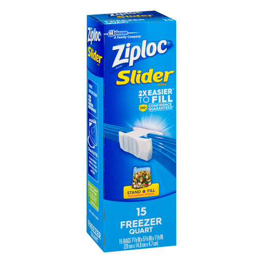 Ziploc Quart Slider Freezer Bag - 15 Ct
