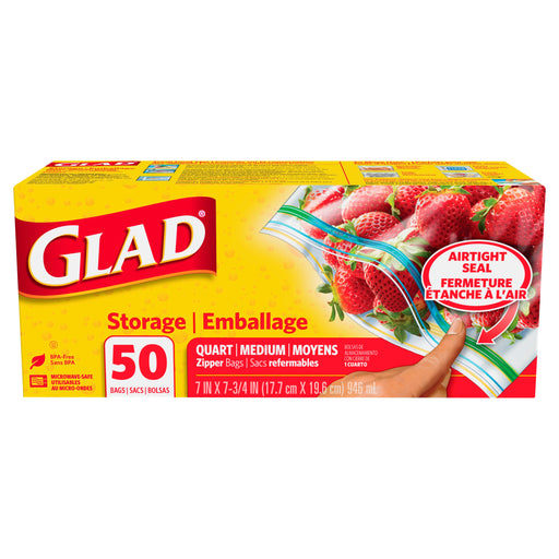 Glad® Freezer Zipper Bags, Large, 3 x 30-ct