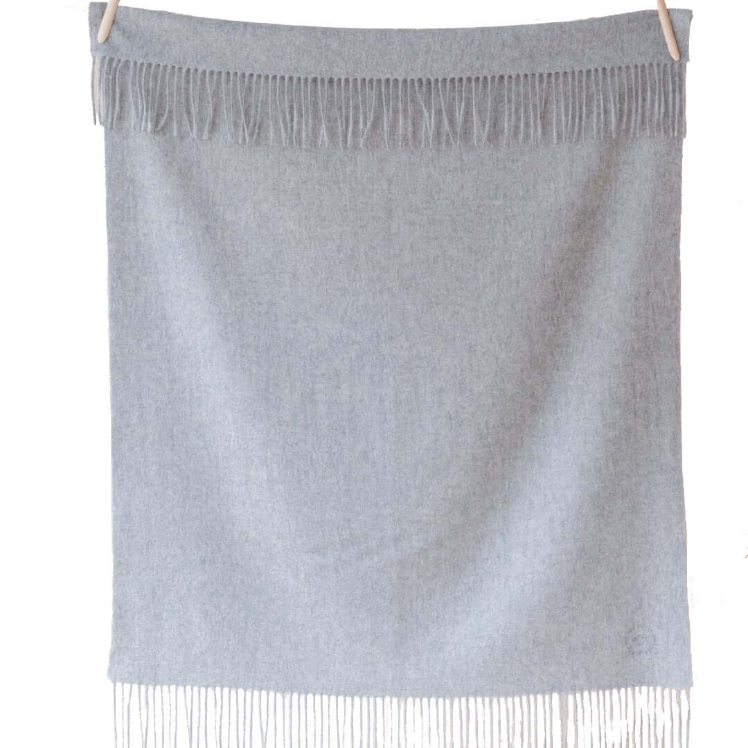 Molemin | Super Soft Lambswool Baby Blanket - Grey Melange | von The Tartan Blanket Co.