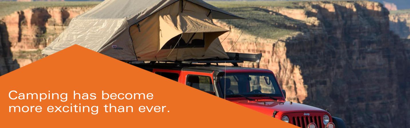 roof top tent on a Jeep Wrangler