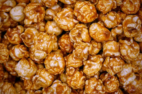 closeup of caramel popcorn