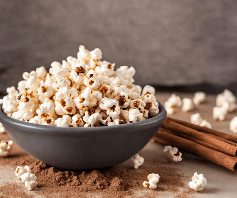 cinnamon sugar popcorn in a bowl