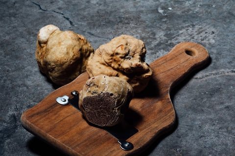 Truffles on a chopping board