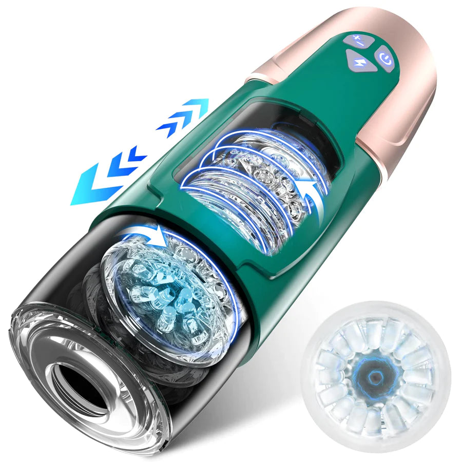 2 in 1 Automatic Male Masturbator with 7 Thrusting & Spinning Modes