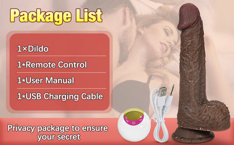 Crazed Thrusting and Rotating Vibrating Suction-cup Dildo - Chocolate