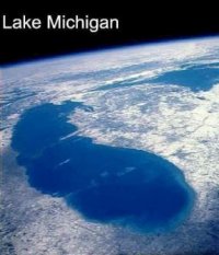 picture of Lake Michigan taken from the Space Shuttle