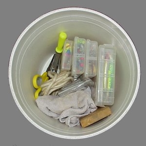 The Fishing Caddy – Fishing Bucket Storage or Bait Holder w/Tackle