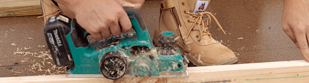 Mongrel 261050 Work Boots Steel Toe Safety Wheat Zip-Sider Press Stud Clip