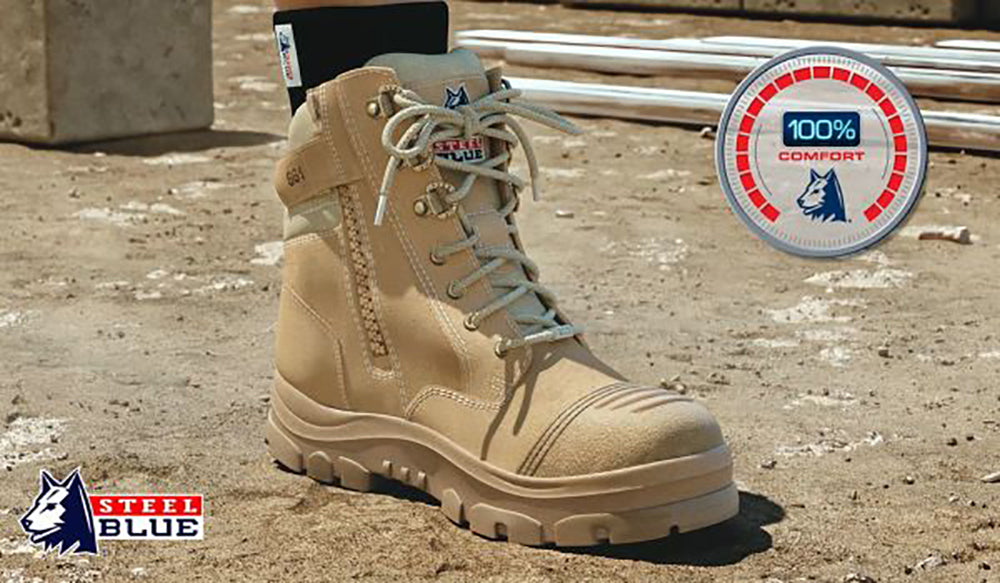 Steel Blue 312652 Argyle Zip:Scuff Cap Safety Boot - Wheat - LOD Workwear