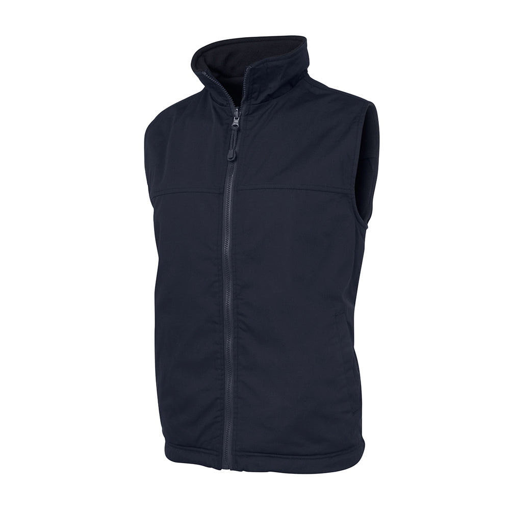 65% Polyester, 35% Cotton canvas shell 100% Polar fleece lining, low-pill 220gsm Reversible, concealed internal embroidery zipper Two front welt pockets Adjustable elastic hem with toggles Slim Fit Interchangeable zip puller 3CZP (sold separately) 3XS-2XS only available in Black/Black, Navy/Navy