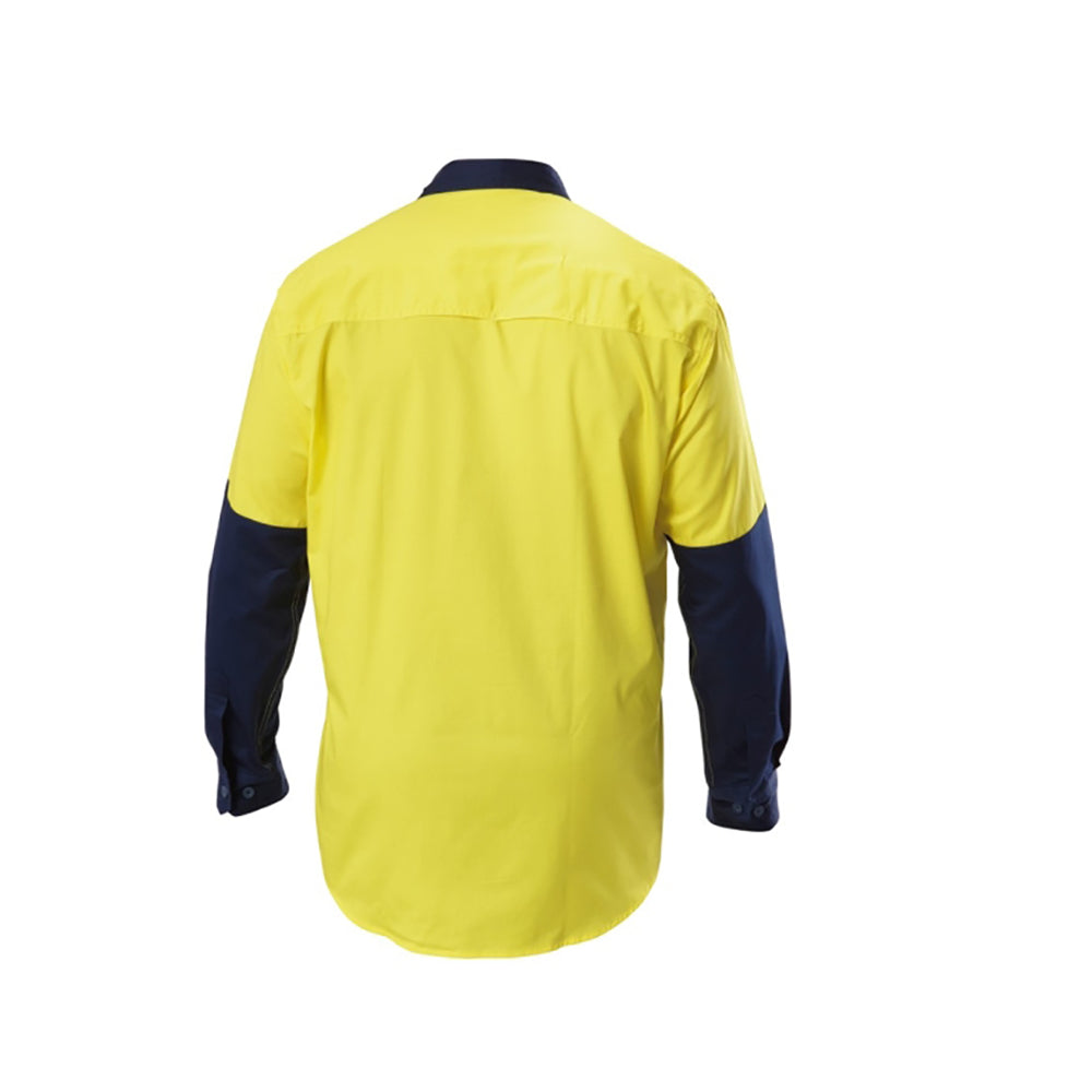 HARD YAKKA KOOLGEAR HI VIS 2 TONE VENTED L/SL SHIRT Y07558