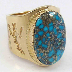 Morenci Turquoise Gold Ring