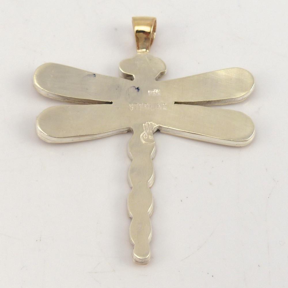 Gold on Silver Dragonfly Pendant - Garland's