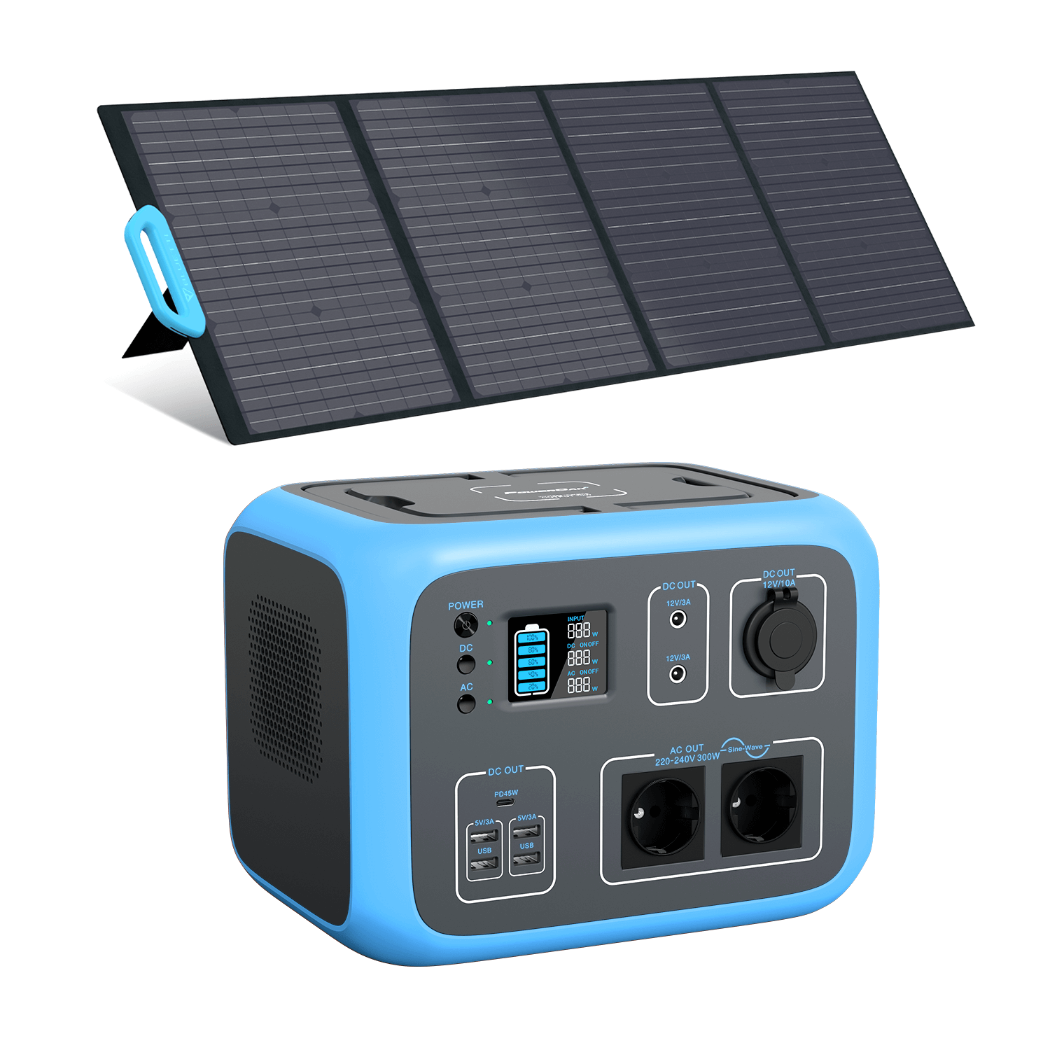 BLUETTI AC50S + PV120 Stromaggregat Solar, Blau