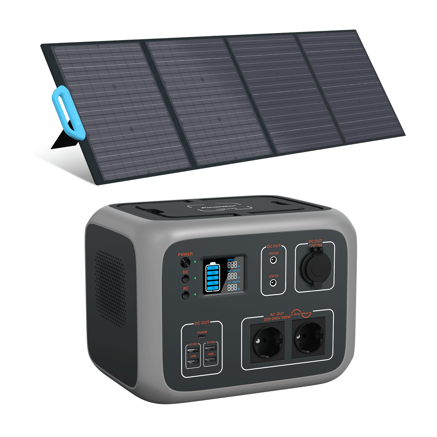 BLUETTI AC50S + PV120 Stromaggregat Solar, Grau