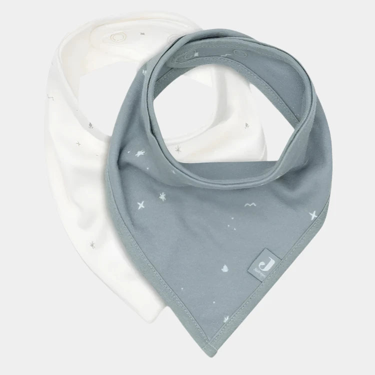 Baveta bandana din bumbac, set de 2 bucati, Twinkling Sea Green