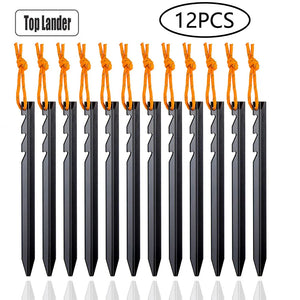 18cm Aluminum Alloy Camping Tent Pegs 12Pcs Pack - Skylineoutdoors