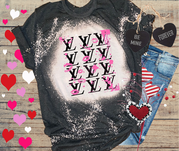 LV Lips Valentines Day Bleached Distressed Vintage – A Blessed