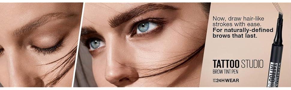 Maybelline New York Tattoo Studio Brow Tint Pen Makeup, Soft Brown, 0.037 fl. oz. - Which Mark