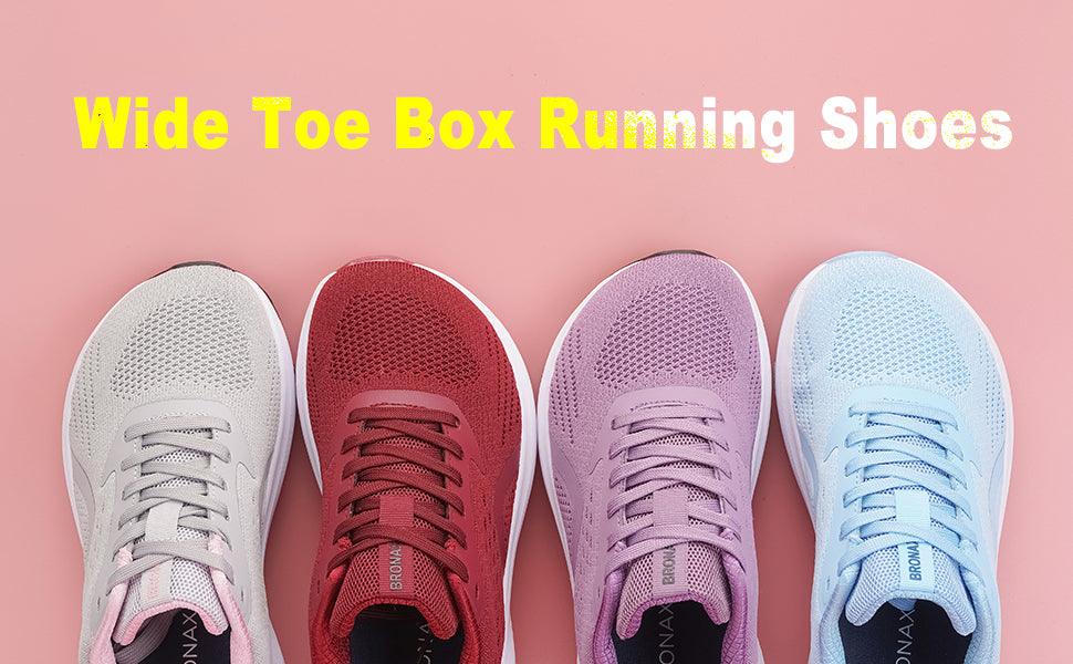 BRONAX Women's Wide Toe Box Road Running Shoes | Wide Athletic Tennis Sneakers with Rubber Outsole - Which Mark